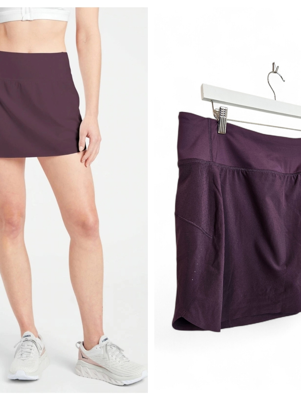 Athleta Run With It Skort XL Agate Purple Athletic Tennis Running Skirt